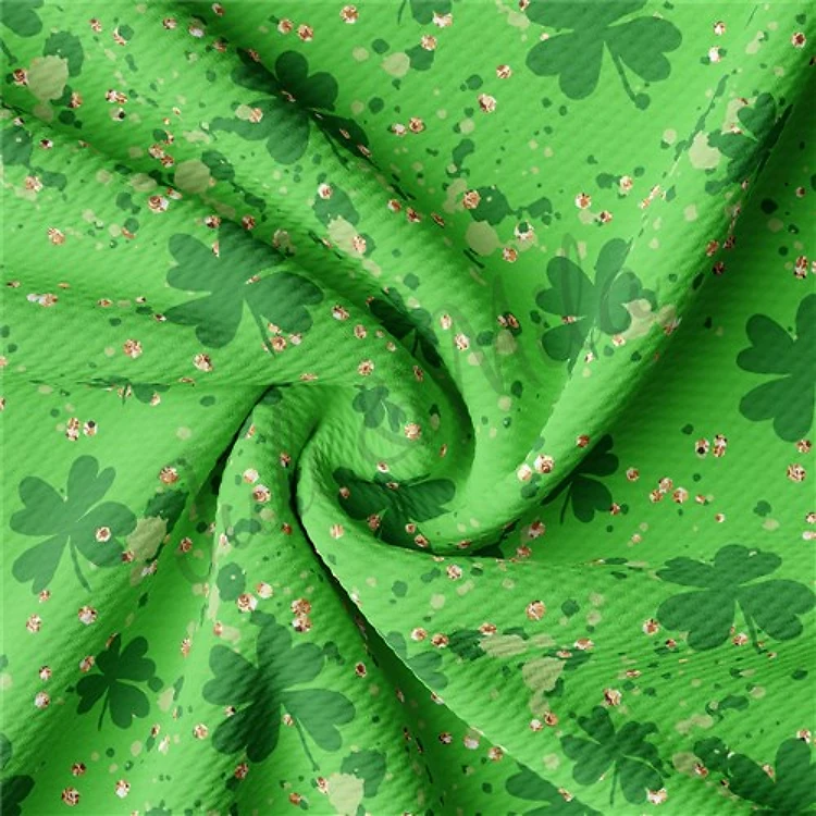 St. Patrick's Day Patrick31 Liverpool Bullet Textured Stretch Solid Strip Thick Knit Jersey Fabric