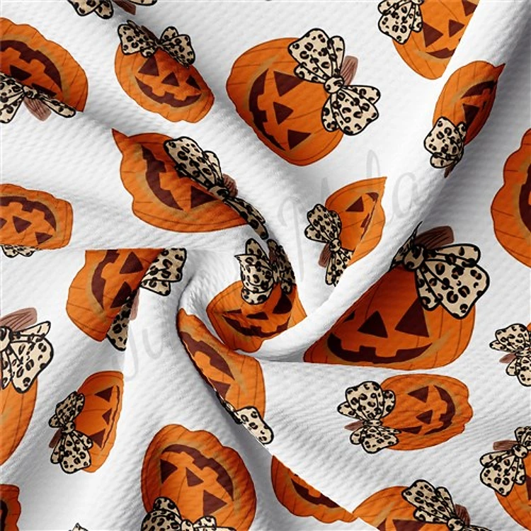 Fall Pumpkin Printed Liverpool 4 Way Fabric AA1508 & Get a Free $89.99 Embroidery Bundle