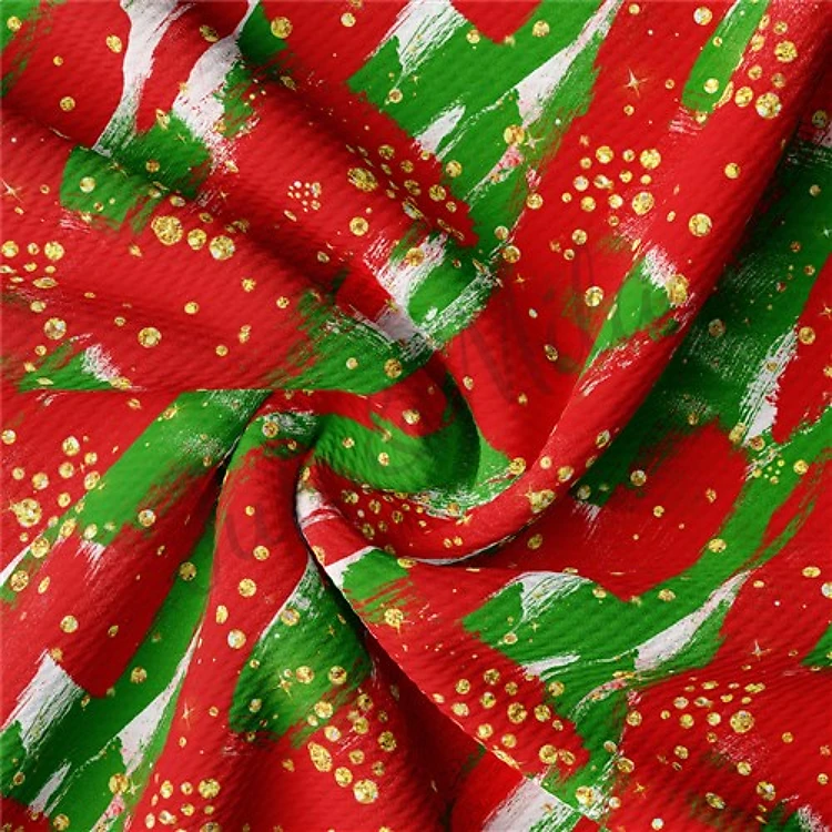 Christmas Liverpool Bullet Textured Stretch Solid Strip Thick Knit Jersey Fabric