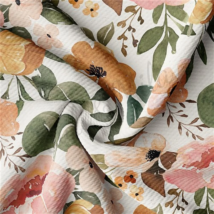 Watercolor Floral Liverpool Bullet Textured Stretch Solid Strip Thick Knit Jersey Fabric