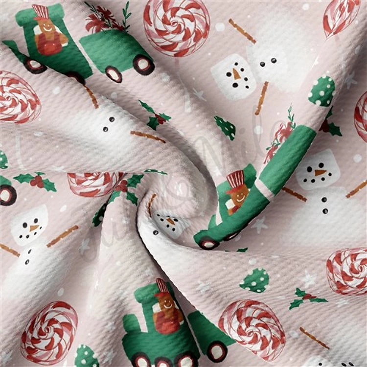 Christmas Printed Liverpool Bullet Textured Stretch Solid Strip Thick Knit Jersey Fabric