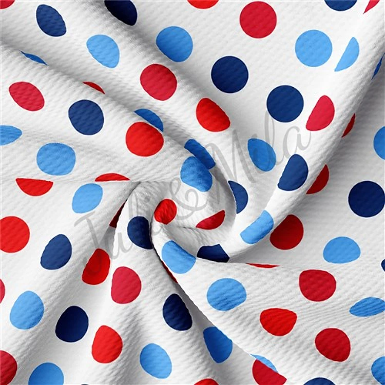 Patriotic 4th of July Liverpool Bullet Textured Stretch Solid Strip Thick Knit Jersey Fabric