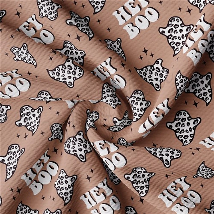 Pumpkin Printed Liverpool Bullet Textured Stretch Solid Strip Thick Knit Jersey Fabric