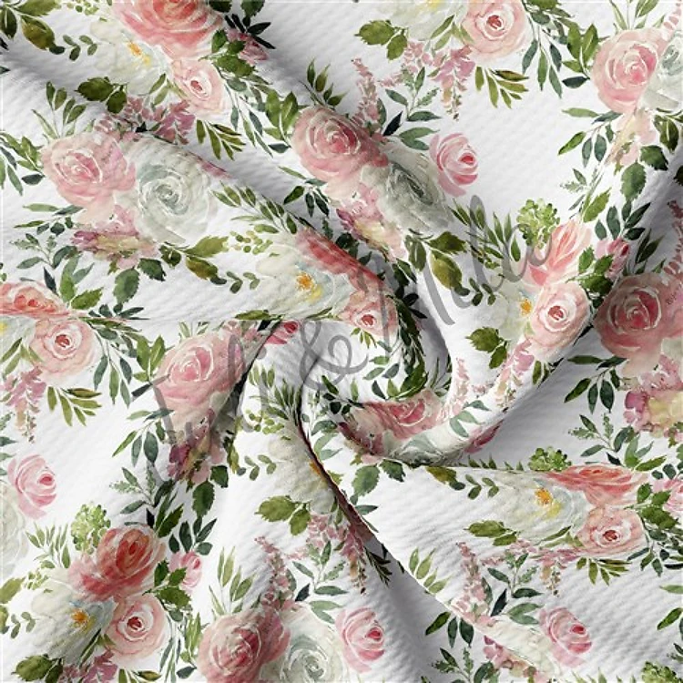 Printed Floral Liverpool Fabric Bow Floral (F26) & Get a Free $89.99 Embroidery Bundle