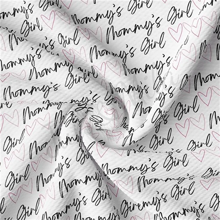 Mommy's Girl Printed Liverpool Bullet Textured Stretch Solid Strip Thick Knit Jersey Fabric