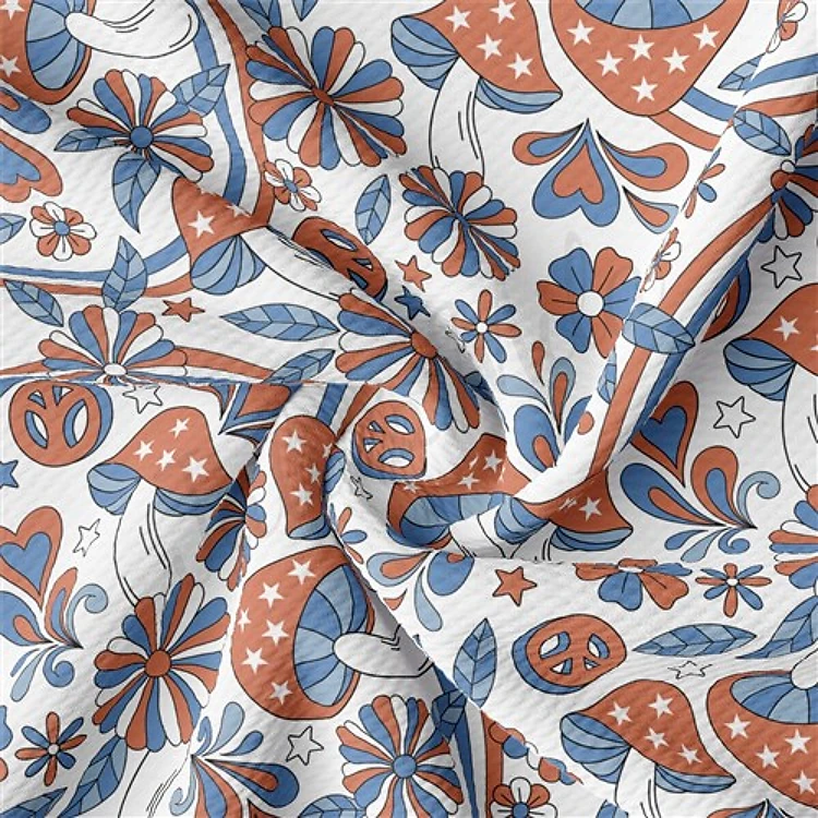 4th of July Patriotic Printed Liverpool Fabric AA2190 & Get a Free $89.99 Embroidery Bundle