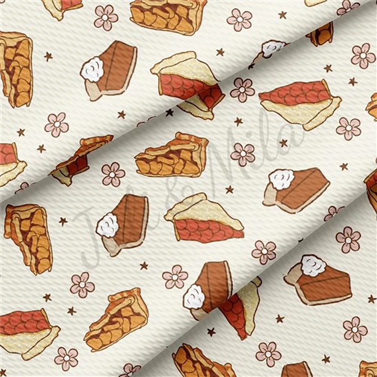 Thanksgiving Pie Fall Autumn Liverpool Bullet Textured Stretch Solid Strip Thick Knit Jersey Fabric