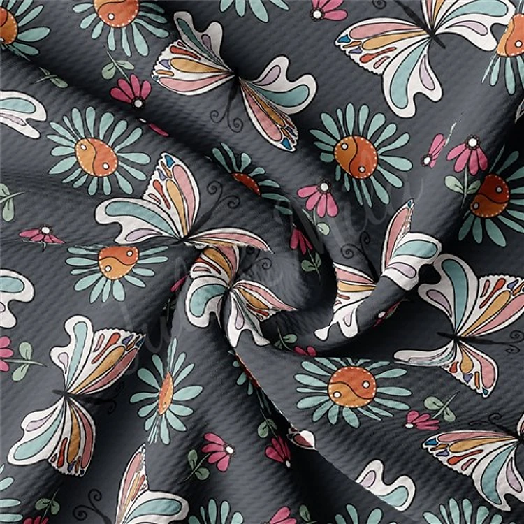 Butterflies Liverpool Bullet Textured Stretch Solid Strip Thick Knit Jersey Fabric