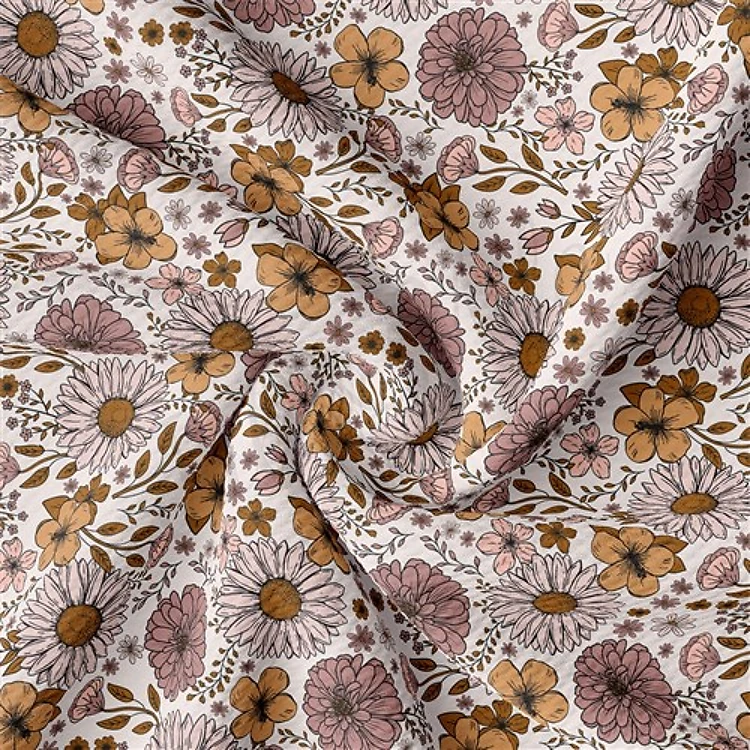 Printed Liverpool Fabric floral AA1864 & Get a Free $89.99 Embroidery Bundle