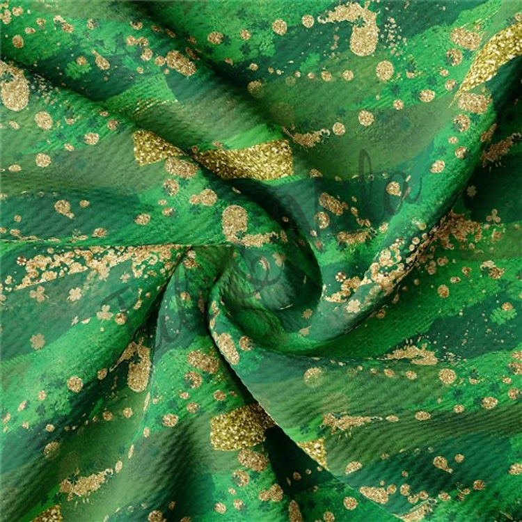 St. Patrick's Day Printed Liverpool Bullet Textured Stretch Solid Strip Thick Knit Jersey Fabric