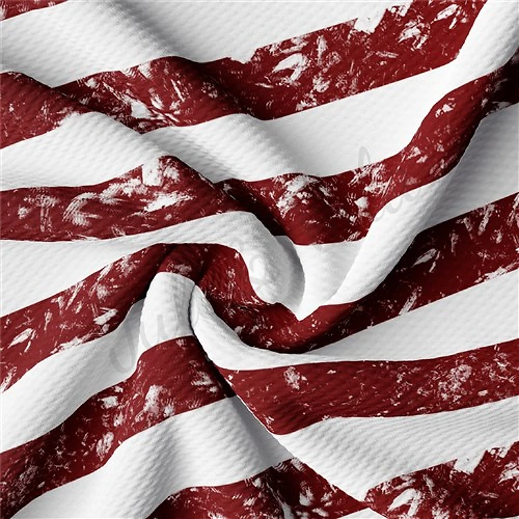 Horizontal Distressed Strips 4th of July Patriotic Printed Liverpool AA1535 & Get a Free $89.99 Embroidery Bundle