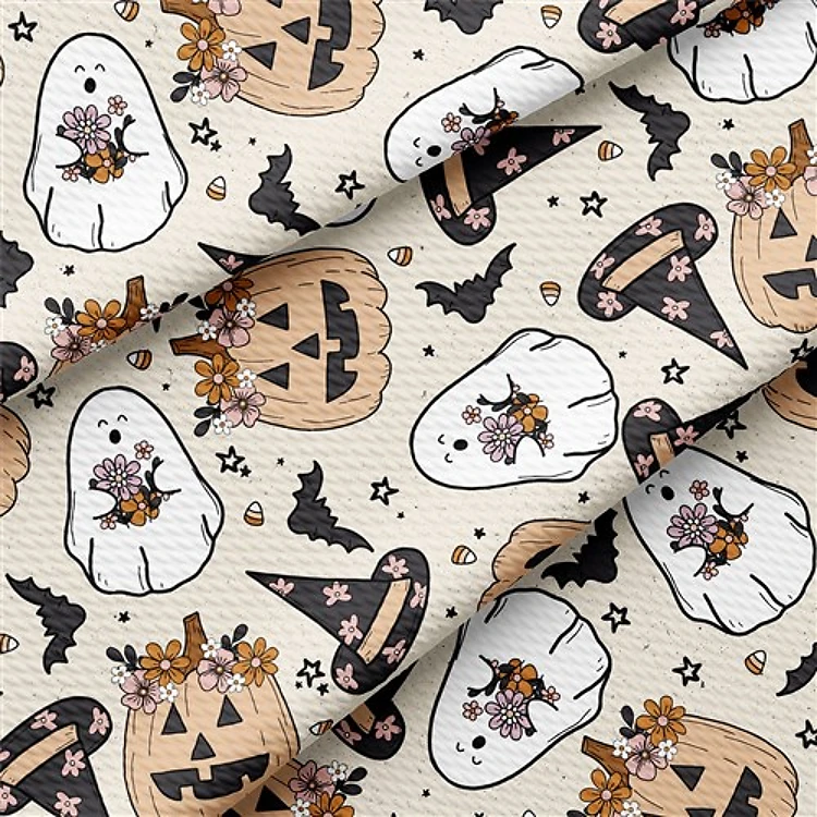Autumn Fall Halloween Printed Liverpool Fabric AA1831 & Get a Free $89.99 Embroidery Bundle