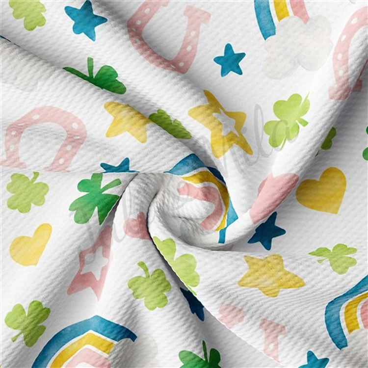 St. Patrick's Day Printed Liverpool Bullet Textured Stretch Solid Strip Thick Knit Jersey Fabric