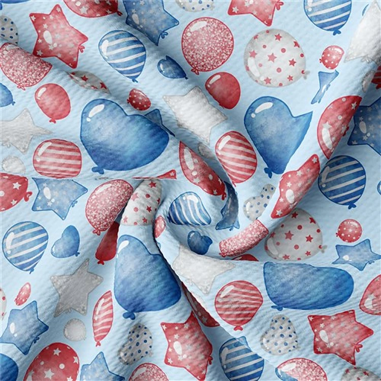 Patriotic 4th of July Printed Liverpool Fabric (PT28) & Get a Free $89.99 Embroidery Bundle