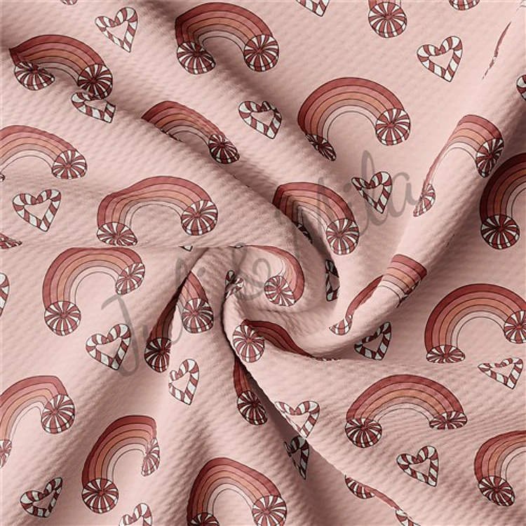 Christmas Printed Liverpool Bullet Textured Stretch Solid Strip Thick Knit Jersey Fabric
