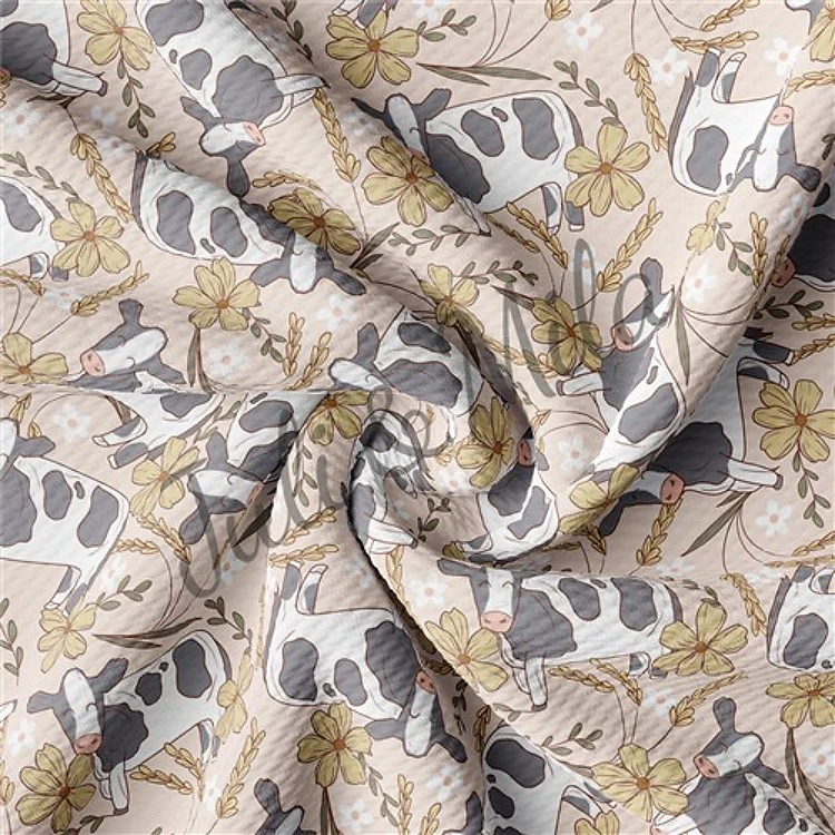 Cow Printed Liverpool 4 Way Fabric cow1 & Get a Free $89.99 Embroidery Bundle