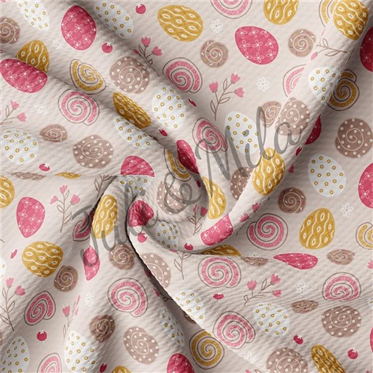 Easter Printed Liverpool Fabric Egg Bunny Pastel(E50) & Get a Free $89.99 Embroidery Bundle