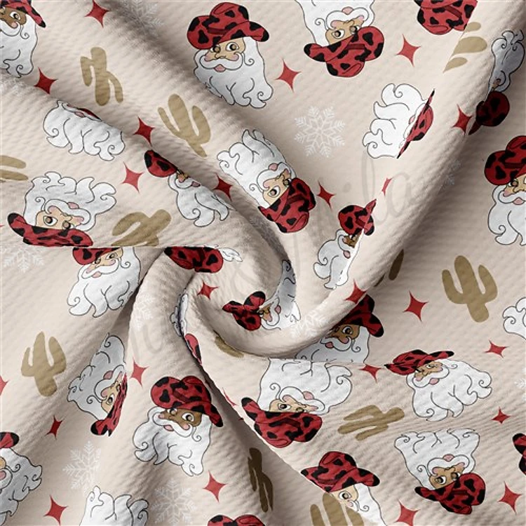 Christmas Printed Liverpool Bullet Textured Stretch Solid Strip Thick Knit Jersey Fabric