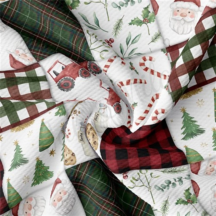 Christmas Candy Cane Liverpool Bullet Textured Stretch Solid Strip Thick Knit Jersey Fabric