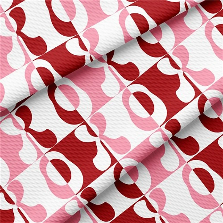 Valentine's Day Printed Liverpool Bullet Textured Stretch Solid Strip Thick Knit Jersey Fabric