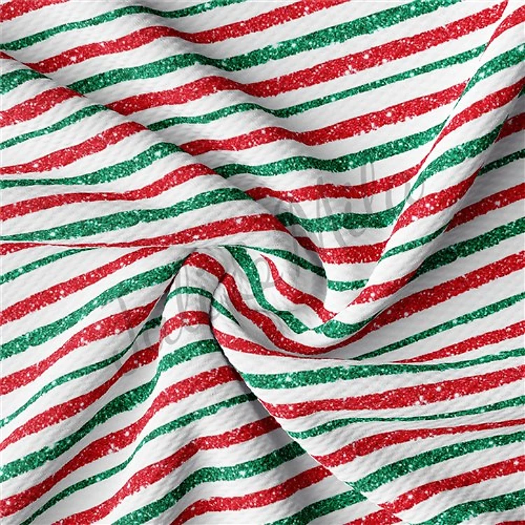 Christmas Liverpool Bullet Textured Stretch Solid Strip Thick Knit Jersey Fabric