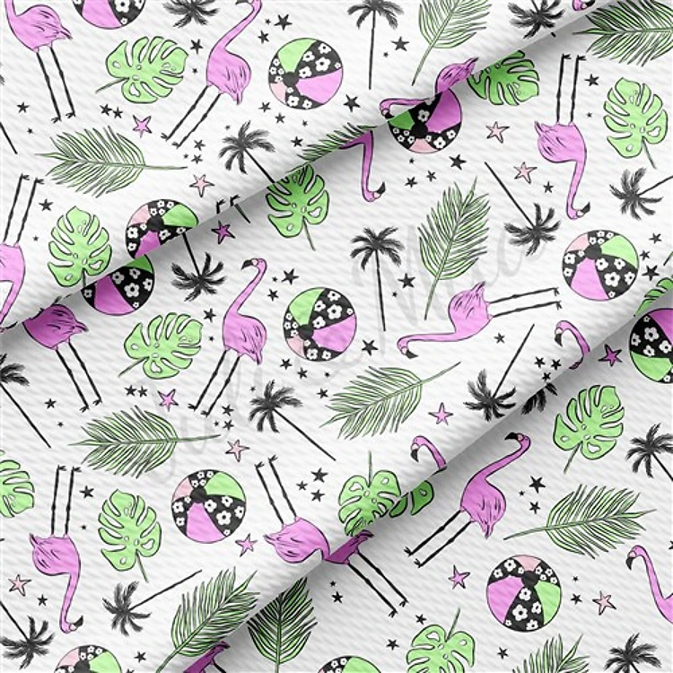 Flamingo Summer Printed Liverpool Stretch AA1496 & Get a Free $89.99 Embroidery Bundle