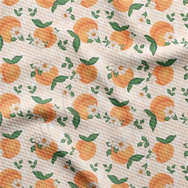 Peach Summer Printed Liverpool Fabric AA1811 & Get a Free $89.99 Embroidery Bundle