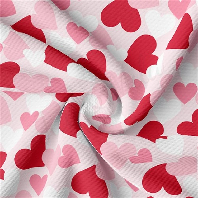 Valentine's Day Hearts Liverpool Bullet Textured Stretch Solid Strip Thick Knit Jersey Fabric