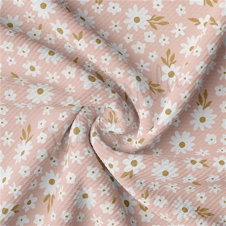 Floral Liverpool Bullet Textured Stretch Solid Strip Thick Knit Jersey Fabric