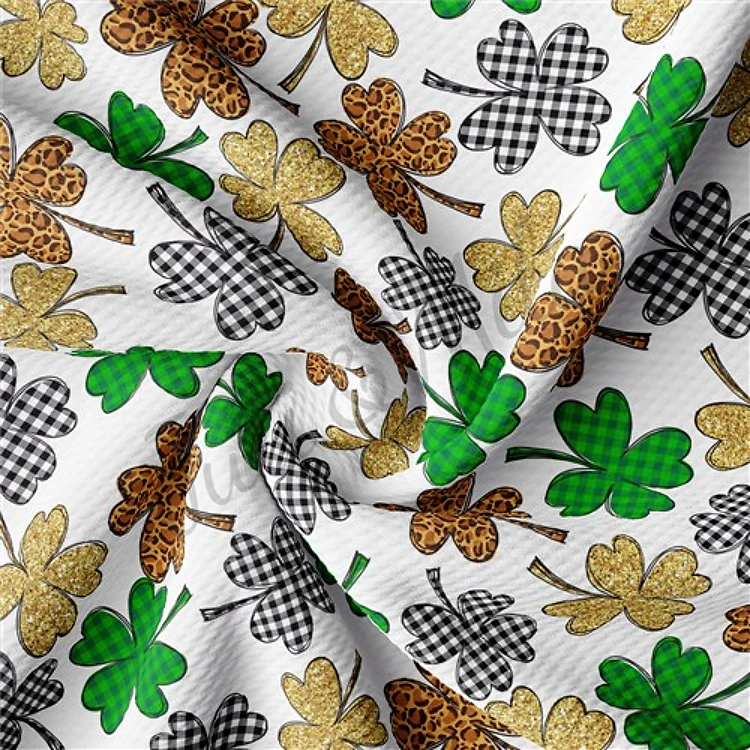 St. Patrick's Day Patrick25 Liverpool Bullet Textured Stretch Solid Strip Thick Knit Jersey Fabric