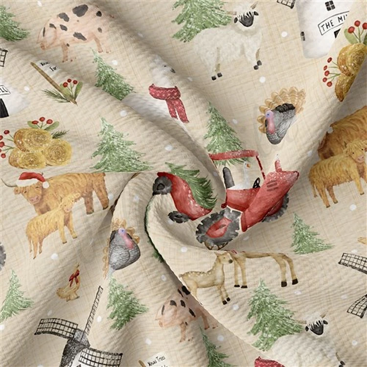 Christmas Christmas Liverpool Bullet Textured Stretch Solid Strip Thick Knit Jersey Fabric