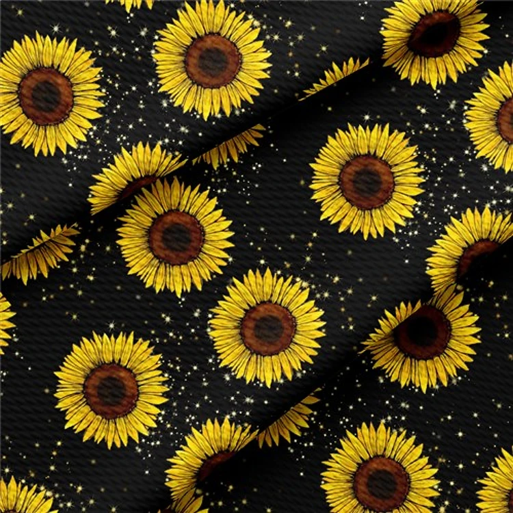 Sunflowers Fall Printed Liverpool Fabric Bow AA264 & Get a Free $89.99 Embroidery Bundle