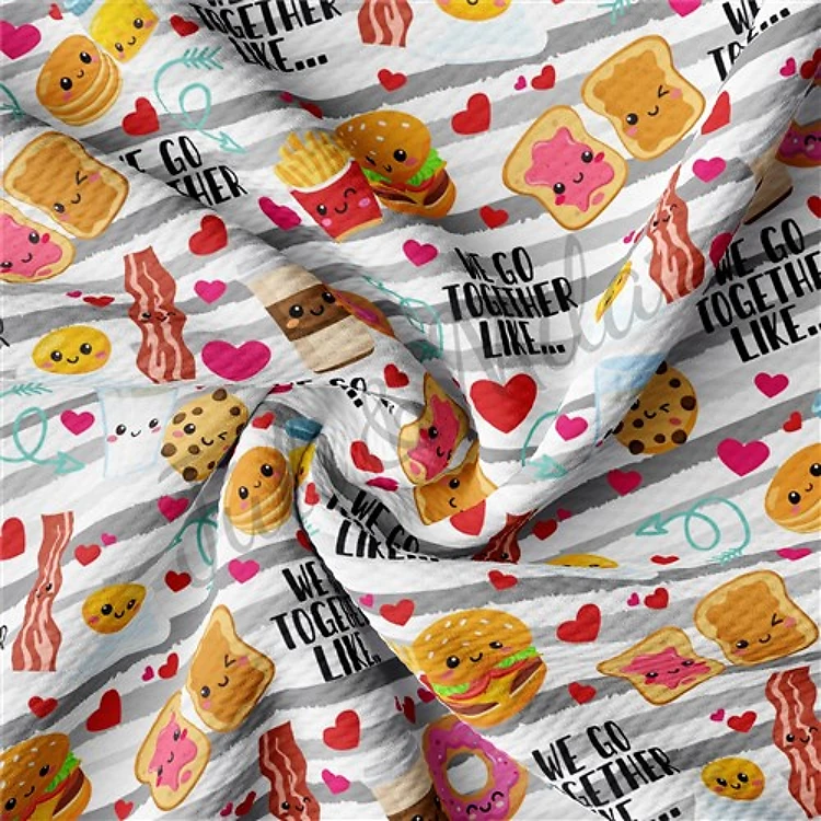 Valentine's Day Printed Liverpool Bullet Textured Stretch Solid Strip Thick Knit Jersey Fabric