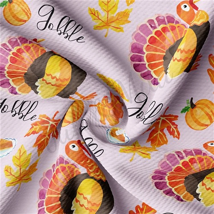Thanksgiving Turkey Gobble Printed Liverpool AA675 & Get a Free $89.99 Embroidery Bundle