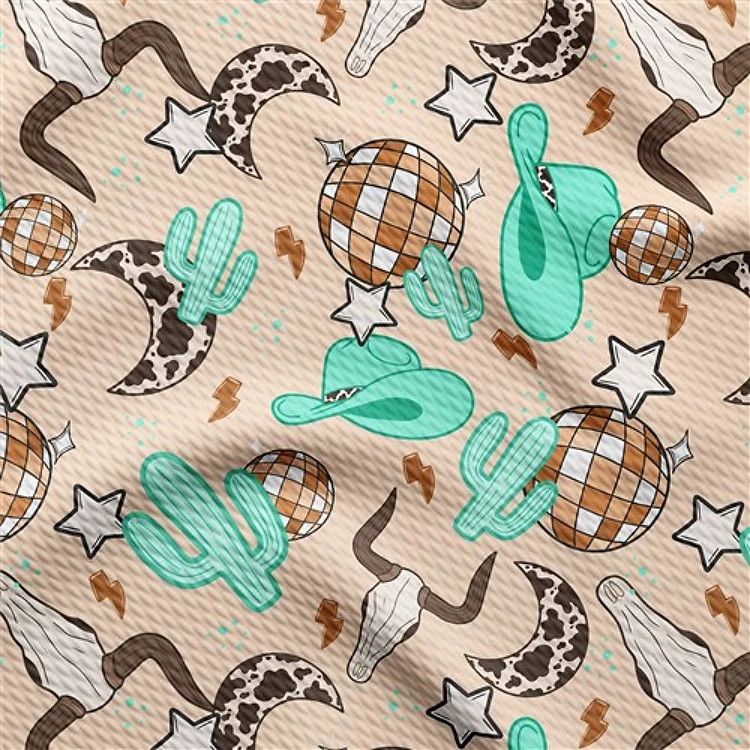 Boho Western Cactus Printed Liverpool AA1643 & Get a Free $89.99 Embroidery Bundle