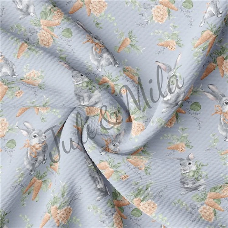Easter Printed Liverpool Fabric Egg Bunny Pastel(E30) & Get a Free $89.99 Embroidery Bundle