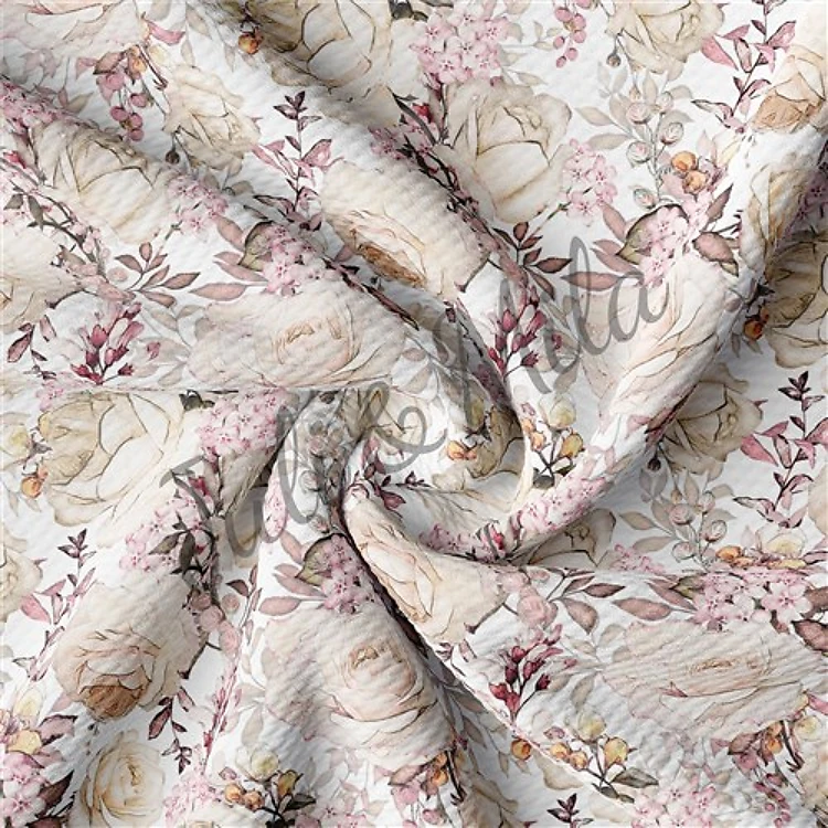Printed Floral Liverpool Bow Floral Pastel flowers (F42) & Get a Free $89.99 Embroidery Bundle