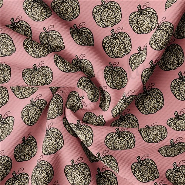 Pumpkin Printed Liverpool Bullet Textured Stretch Solid Strip Thick Knit Jersey Fabric