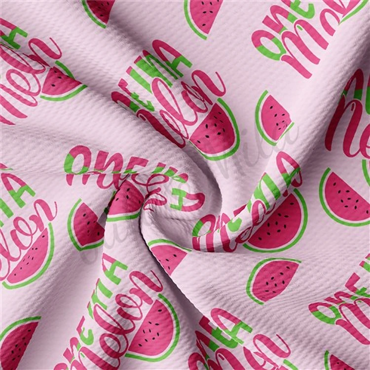 One in a Melon Printed Liverpool Bullet Textured Stretch Solid Strip Thick Knit Jersey Fabric