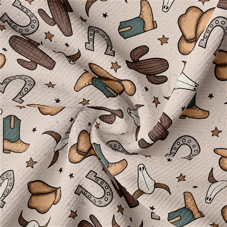 Western Boho Printed Liverpool Fabric AA2107 & Get a Free $89.99 Embroidery Bundle