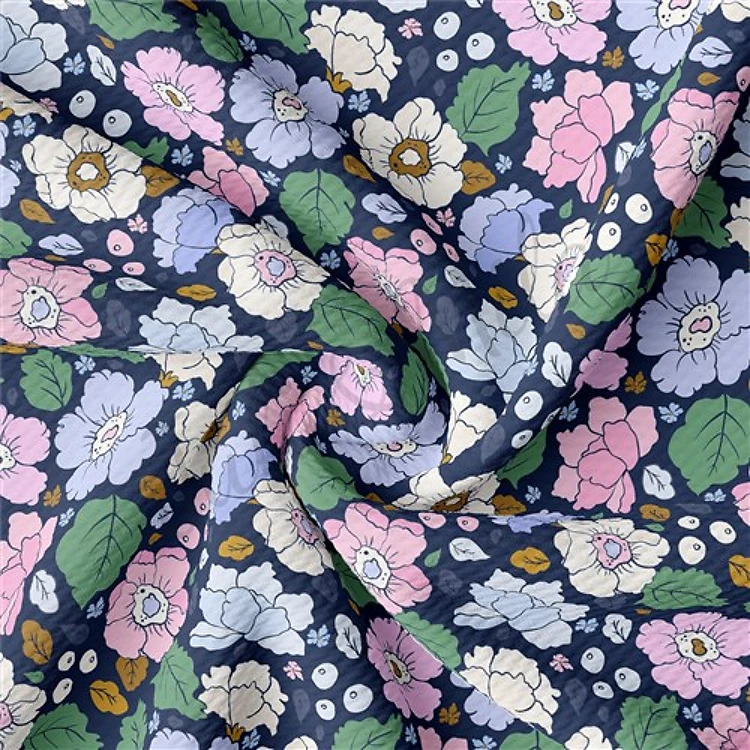 Floral Printed Liverpool Bullet Textured Stretch Solid Strip Thick Knit Jersey Fabric