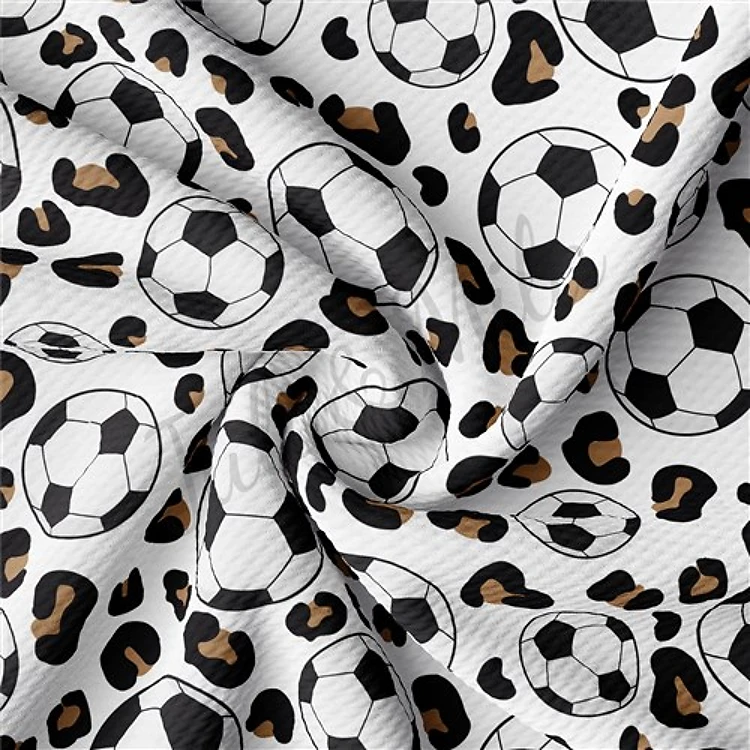 Soccer Printed Liverpool Bullet Textured Stretch Solid Strip Thick Knit Jersey Fabric