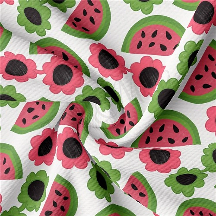 Summer Watermelon Printed Liverpool FabricAA1641 & Get a Free $89.99 Embroidery Bundle