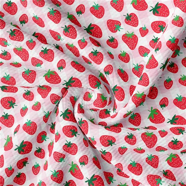 Strawberry Liverpool Bullet Textured Stretch Solid Strip Thick Knit Jersey Fabric