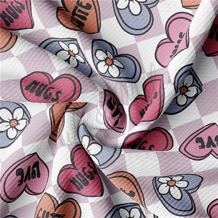 Valentine's Day Printed Liverpool Bullet Textured Stretch Solid Strip Thick Knit Jersey Fabric
