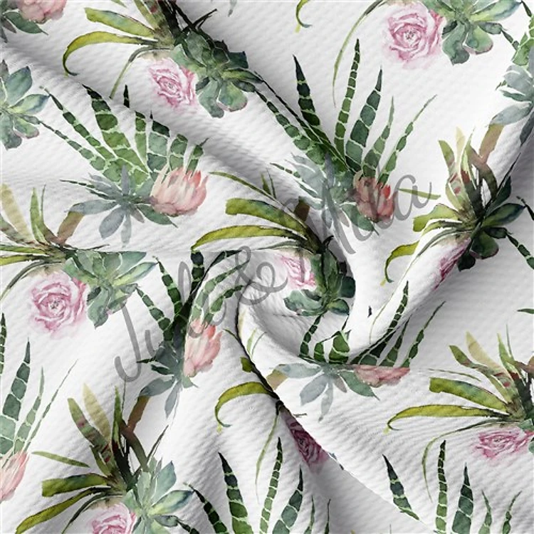 Printed Floral Liverpool Fabric Bow Floral (F28) & Get a Free $89.99 Embroidery Bundle