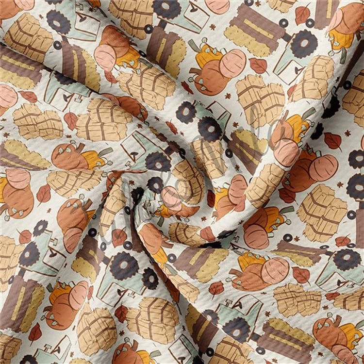 Pumpkin Printed Liverpool 4 Way Fabric AB5 & Get a Free $89.99 Embroidery Bundle