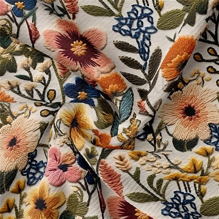 Embroidery Printed Liverpool Fabric AA1789 & Get a Free $89.99 Embroidery Bundle