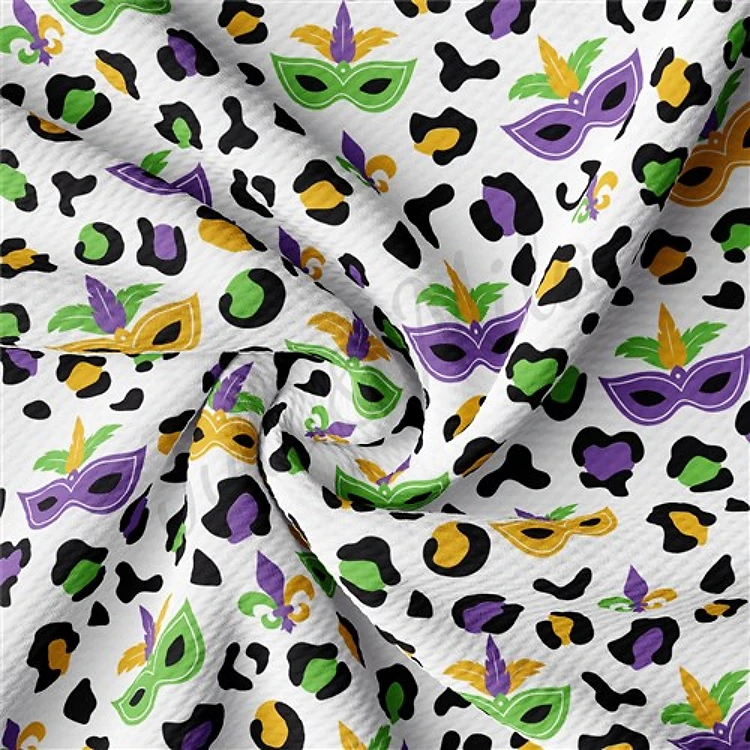 Mardi Gras Printed Liverpool 4 Way Fabric AA1359 & Get a Free $89.99 Embroidery Bundle
