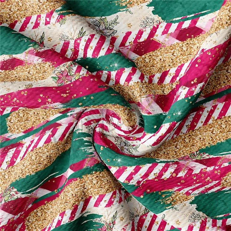 Christmas Liverpool Bullet Textured Stretch Solid Strip Thick Knit Jersey Fabric